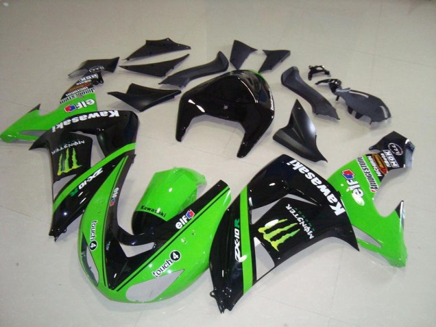 Carenado Moto Kawasaki ZX10R 2006-2007 - Verde Plata Negro Brillante Monstruo