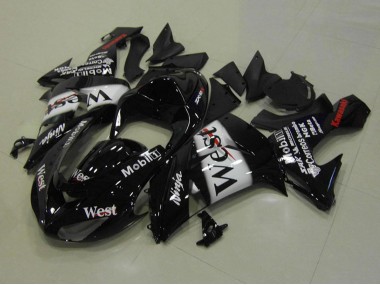 Carenado Moto Kawasaki ZX10R 2006-2007 - Negro Brillante Blanco West Rojo
