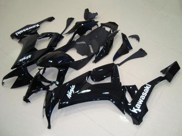Carenados Moto Kawasaki ZX10R 2008-2010 - Negro Brillante Blanco Calcomanía
