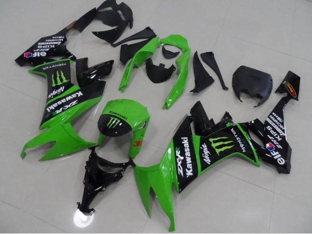 Carenado Moto Kawasaki ZX10R 2008-2010 - Verde Negro Brillante Monstruo