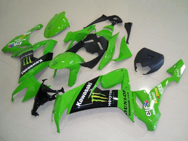 Carenado Moto Kawasaki ZX10R 2008-2010 - Verde Negro Brillante Amarillo Monstruo