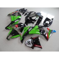 Carenado Moto Kawasaki ZX10R 2011-2015 - Verde Rojo Negro Brillante KIPS Motocard Elf 66