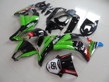 Carenado Moto Kawasaki ZX10R 2011-2015 - Verde Rojo Negro Brillante KIPS Motocard Elf 66