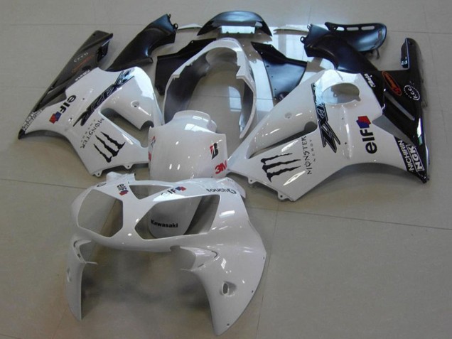 Carenado Moto Kawasaki ZX12R 2002-2006 - Blanco Negro Brillante Monstruo