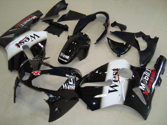 Carenado Moto Kawasaki ZX12R 2002-2006 - Negro Brillante Blanco West Rojo
