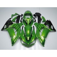 Carenados Moto Kawasaki ZX14R ZZR1400 2012-2024 - Verde Negro Brillante Llama Blanco Ninja