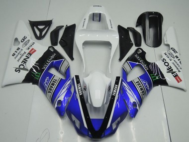 Carenado Moto Yamaha YZF R1 2000-2001 - Blanco Azul Negro ENEOS Monstruo