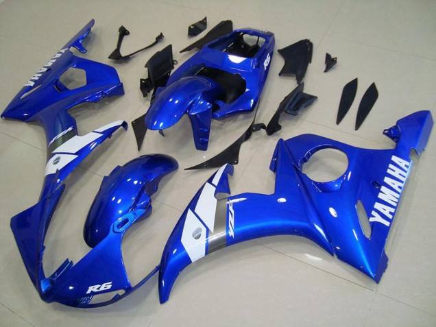 Carenado Moto Yamaha YZF R6 2003-2004 - Azul Blanco OEM Estilo