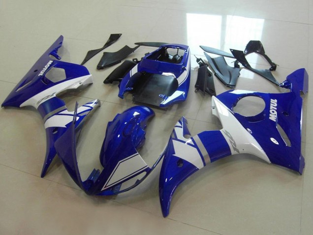 Carenado Moto Yamaha YZF R6 2003-2004 - Azul Blanco Plata