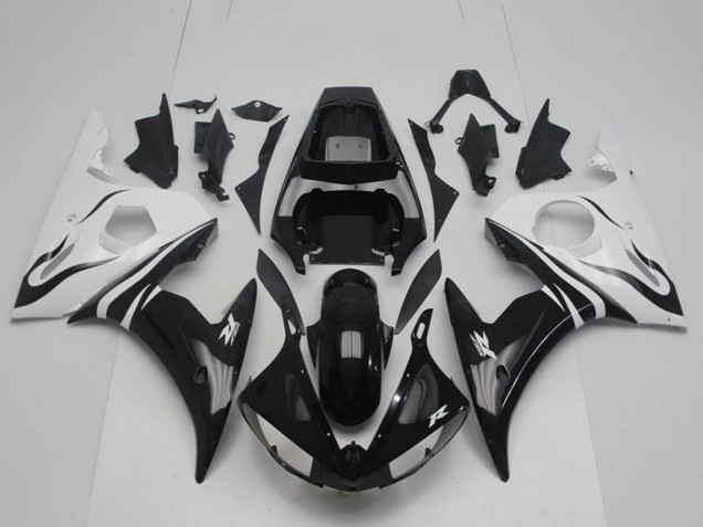 Carenados Moto Yamaha YZF R6 2003-2004 - Blanco Negro Brillante