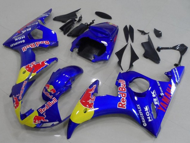 Carenado Moto Yamaha YZF R6 2003-2004 - Azul Amarillo Rojo Bull