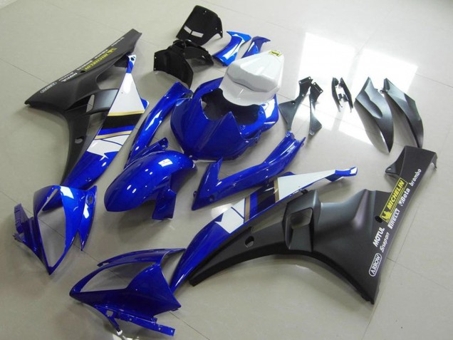 Carenado Moto Yamaha YZF R6 2006-2007 - Blanco Azul Negro Mate Motul Michelin
