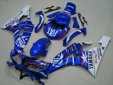 Carenado Moto Yamaha YZF R6 2006-2007 - Blanco Azul Fiat Motul Michelin