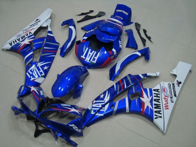 Carenado Moto Yamaha YZF R6 2006-2007 - Blanco Azul Fiat Motul Michelin