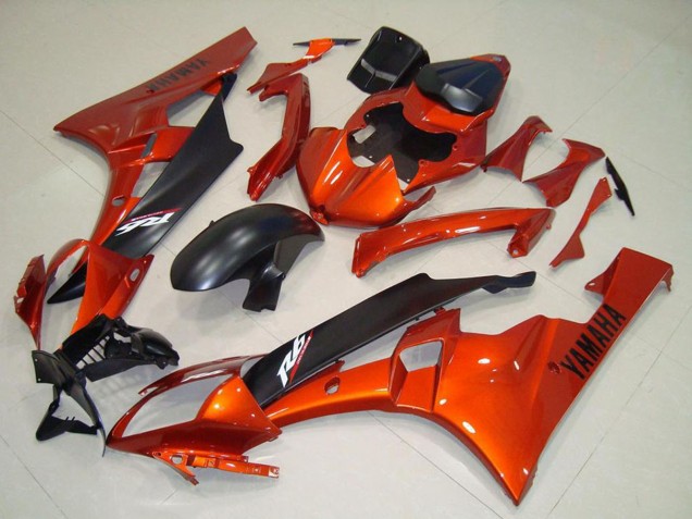 Carenados Moto Yamaha YZF R6 2006-2007 - Naranja Negro Mate