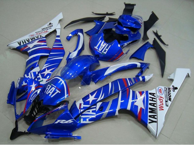 Carenado Moto Yamaha YZF R6 2008-2016 - Blanco Azul Fiat Motul Michelin