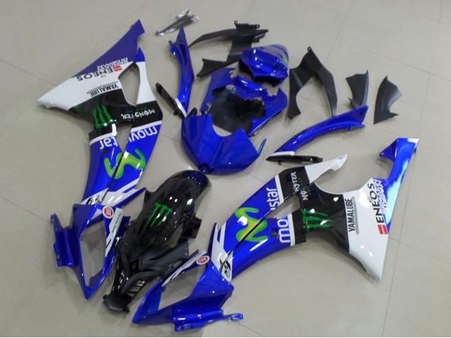 Carenado Moto Yamaha YZF R6 2008-2016 - Blanco Azul Negro Brillante Verde Monstruo MoviStar
