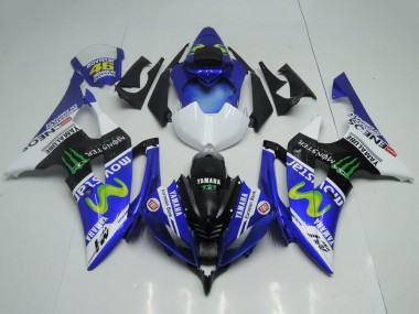 Carenado Moto Yamaha YZF R6 2008-2016 - Azul Blanco Negro Brillante Verde Monstruo MoviStar Yamalube ENEOS