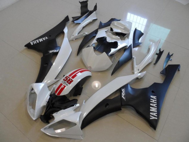 Carenados Moto Yamaha YZF R6 2008-2016 - Blanco Rojo Negro Mate