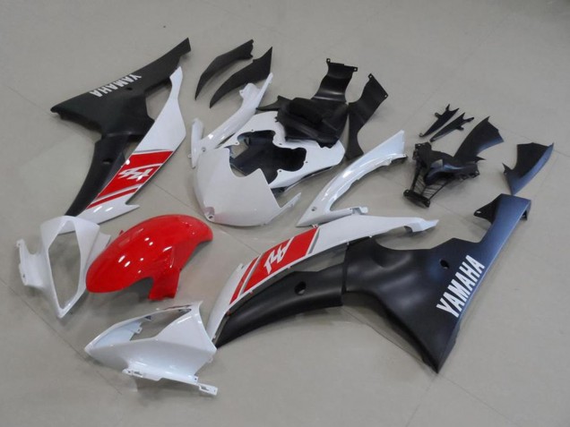 Kits Carenados Moto Yamaha YZF R6 2008-2016 - Blanco Rojo Negro Mate