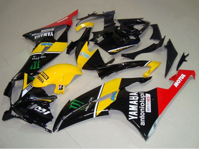 Carenado Moto Yamaha YZF R6 2008-2016 - Amarillo Rojo Negro Brillante Verde Monstruo Motul