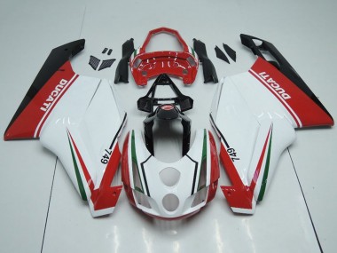 Carenado Moto Ducati 749 2003-2004 - Blanco Rojo Verde Negro Brillante