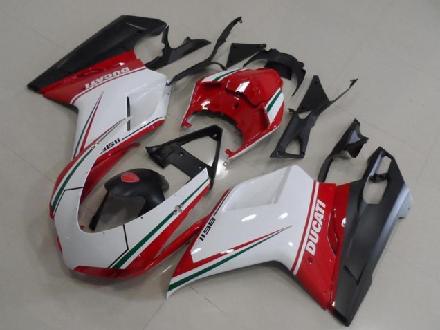 Carenado Moto Ducati 1198 2007-2014 - Blanco Rojo Verde Negro Mate