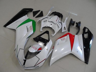 Carenado Moto Ducati 848 1098 1198 2007-2014 - Blanco Brillante Rojo Verde Negro Brillante