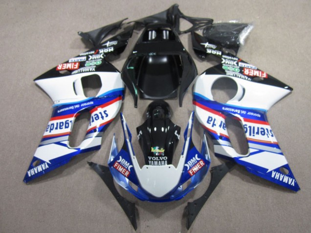 Carenado Moto Yamaha YZF R6 1998-2002 - Blanco Azul Rojo Negro Vilvo Fimer Sterilgarda
