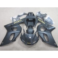 Carenado Moto Yamaha YZF R6 1998-2002 - Negro Mate Amarillo Calcomanía