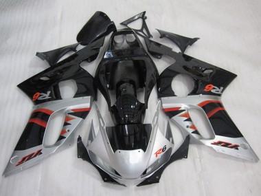 Carenado Moto Yamaha YZF R6 1998-2002 - Plata Rojo Negro Brillante