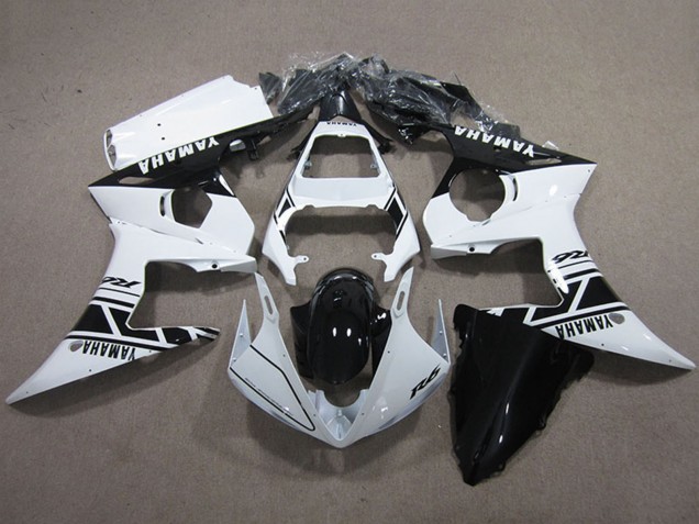 Kits Carenado Moto Yamaha YZF R6 2003-2004 - Blanco Negro Brillante