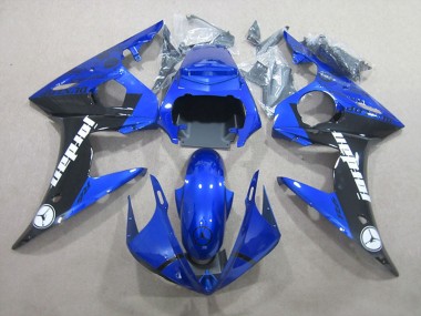 Carenado Moto Yamaha YZF R6 2003-2004 - Azul Negro Brillante Jordan