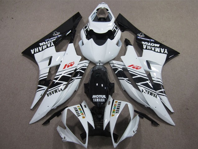 Carenado Moto Yamaha YZF R6 2006-2007 - Blanco Negro Brillante Motul