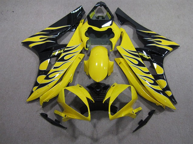 Carenado Moto Yamaha YZF R6 2006-2007 - Amarillo Negro Llama