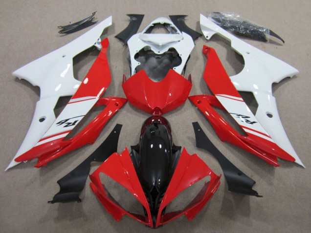 Kits Carenado Moto Yamaha YZF R6 2008-2016 - Blanco Rojo Negro Brillante
