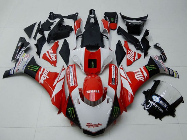 Carenado Moto Yamaha YZF R1 2015-2019 - Blanco Rojo Negro Verde Monstruo Milwaukee