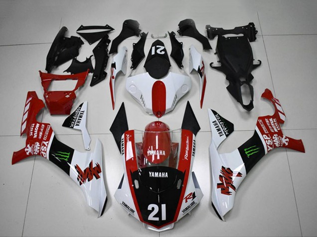 Carenado Moto Yamaha YZF R1 2015-2019 - Blanco Rojo Negro Brillante Verde Monstruo Motul YSP