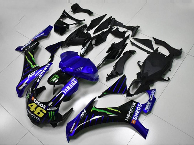 Carenado Moto Yamaha YZF R1 2015-2019 - Azul Blanco Negro Verde ENEOS Monstruo M1 46
