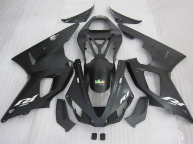 Carenado Moto Yamaha YZF R1 2000-2001 - Negro Mate Blanco Calcomanía