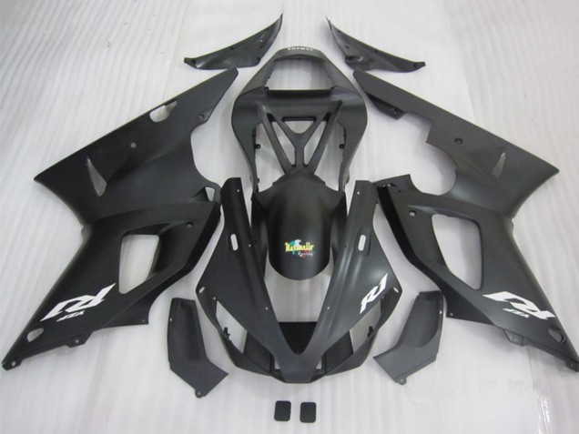 Carenado Moto Yamaha YZF R1 2000-2001 - Negro Mate Blanco Calcomanía