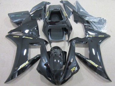 Carenado Moto Yamaha YZF R1 2002-2003 - Negro Brillante Oro Calcomanía