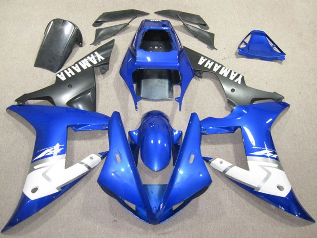 Carenado Moto Yamaha YZF R1 2002-2003 - Azul Blanco Negro Mate