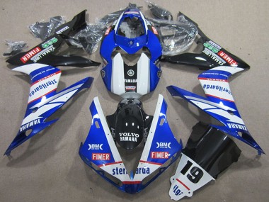 Carenado Moto Yamaha YZF R1 2004-2006 - Blanco Azul Negro Rojo Volvo Sterilgarda 19
