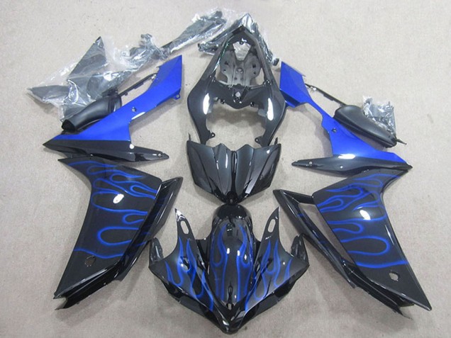 Carenados Moto Yamaha YZF R1 2007-2008 - Negro Brillante Azul Llama