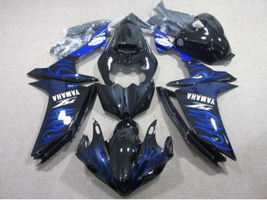 Carenado Moto Yamaha YZF R1 2007-2008 - Negro Brillante Azul Llama