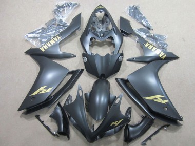 Carenado Moto Yamaha YZF R1 2007-2008 - Negro Mate Oro Calcomanía
