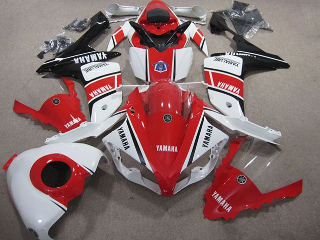 Carenados Moto Yamaha YZF R1 2007-2008 - Blanco Rojo Negro Brillante