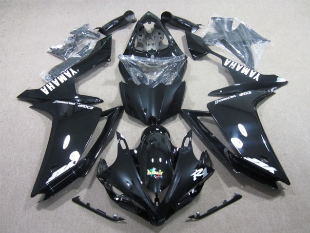 Carenado Moto Yamaha YZF R1 2007-2008 - Negro Brillante Blanco Calcomanía