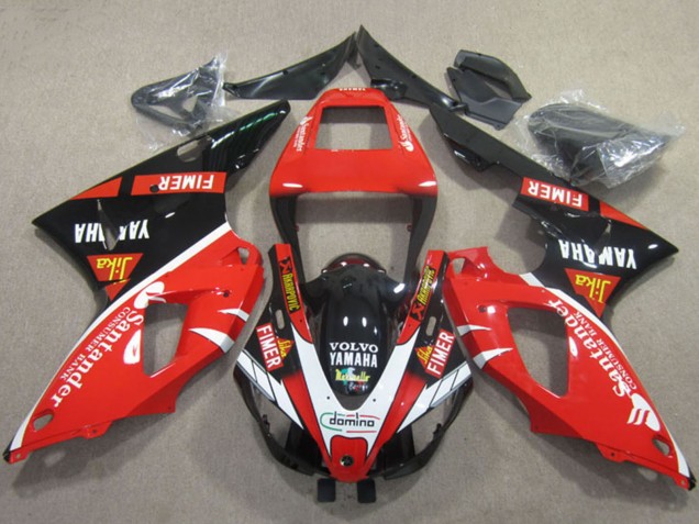 Carenado Moto Yamaha YZF R1 2009-2011 - Rojo Negro Blanco Santander Fimer Volvo